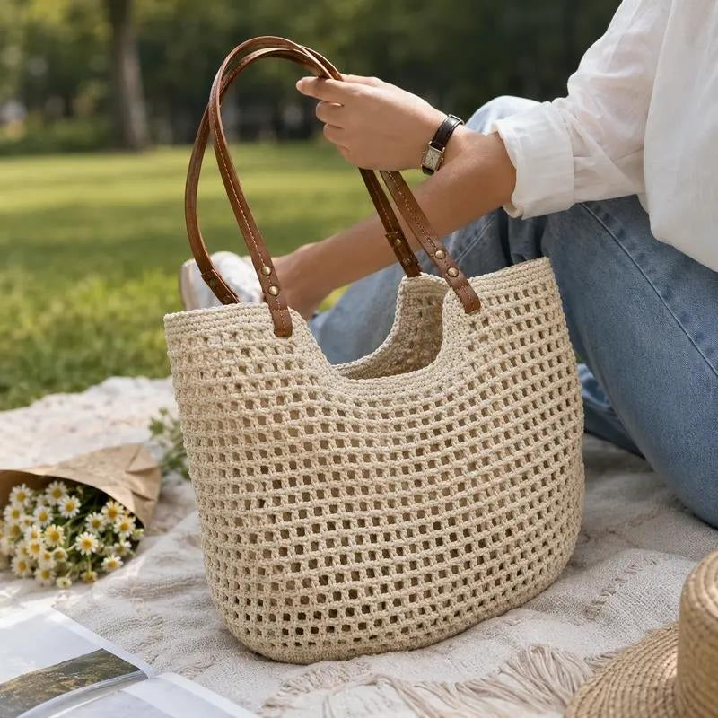 Boho Crochet Tote Bag
