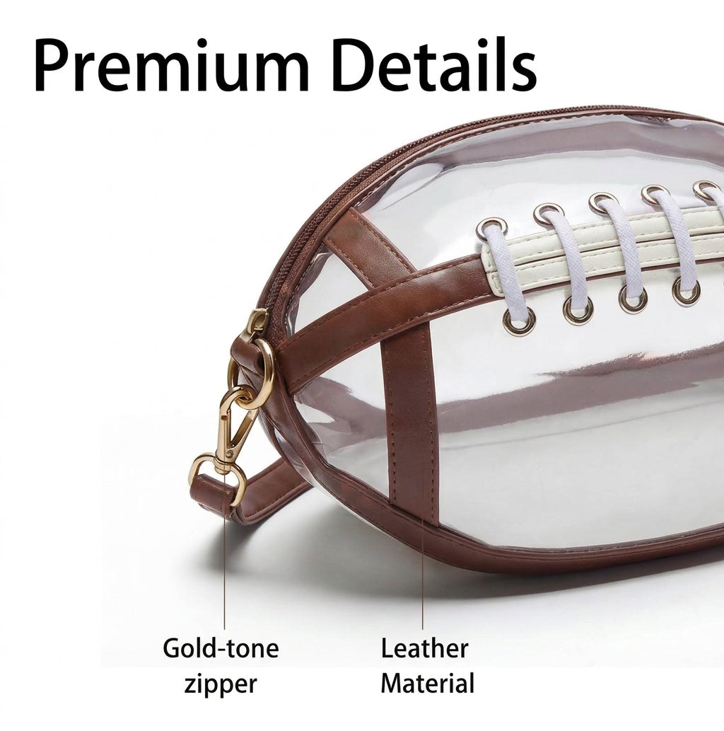 Clear Football Shaped Crossbody Stadium Bag