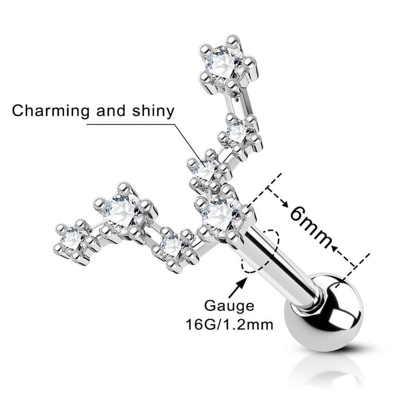 16G Astrology Zodiac Constellation Stud Earrings
