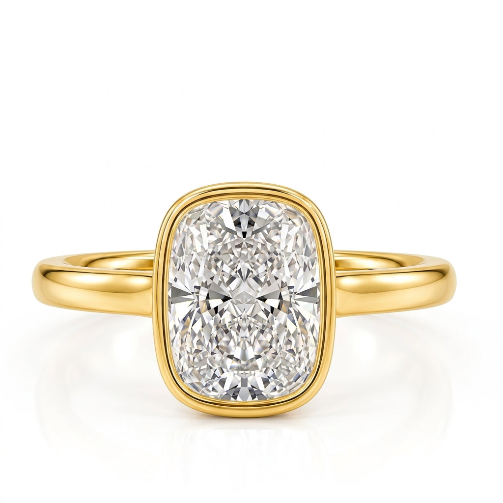 14k Elegant Cushion Cut Solitaire Ring