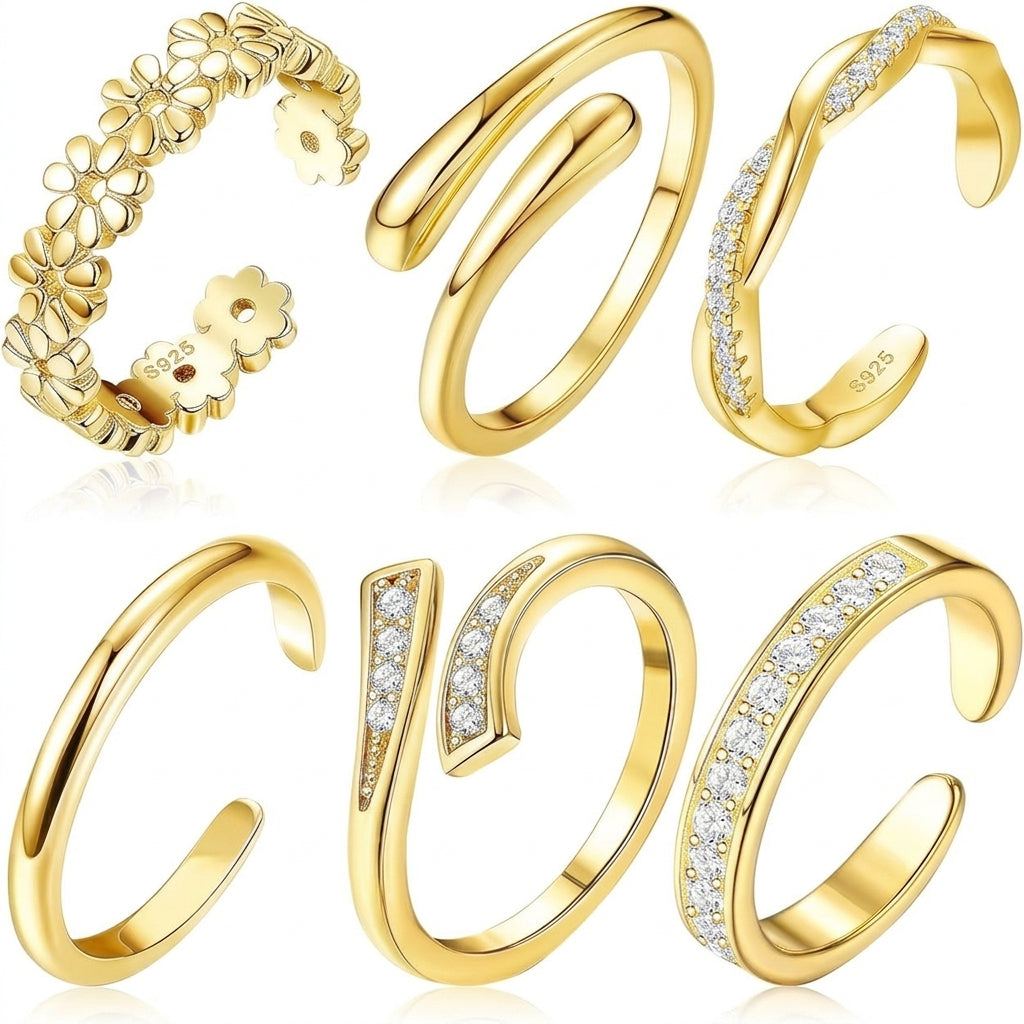 14k 12pc Adjustable Toe Rings