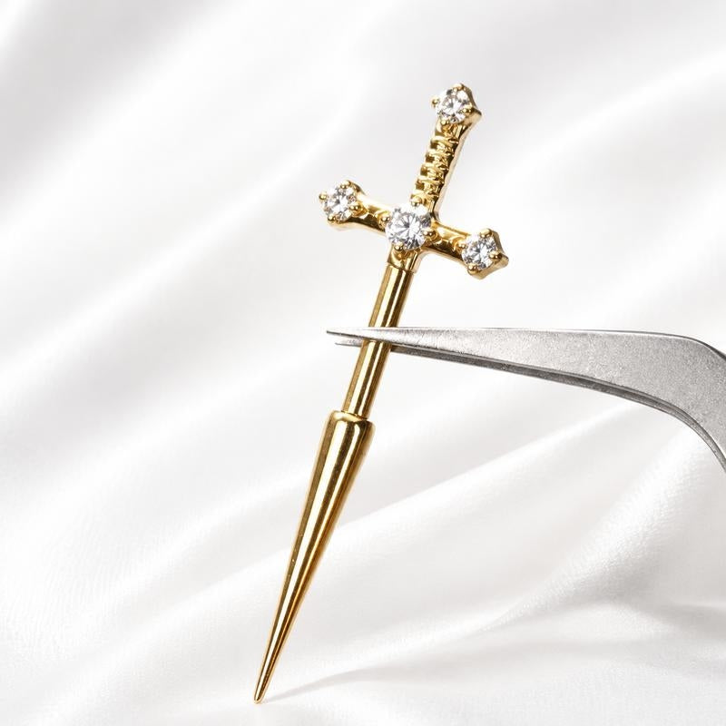 16G Dagger Cross Helix Piercing Earring