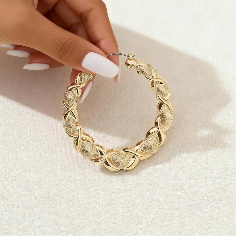 Elegant X-Linked Hoop Earrings