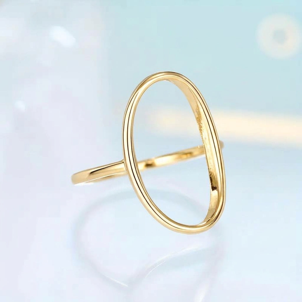 Minimalist Elongated Oval Ring