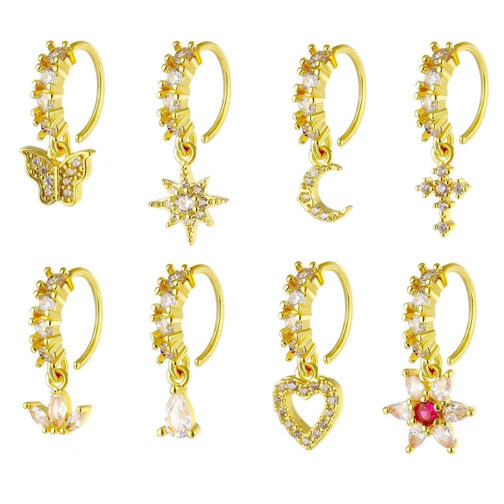 8/10/20pc Dainty Charm Nose Ring Set