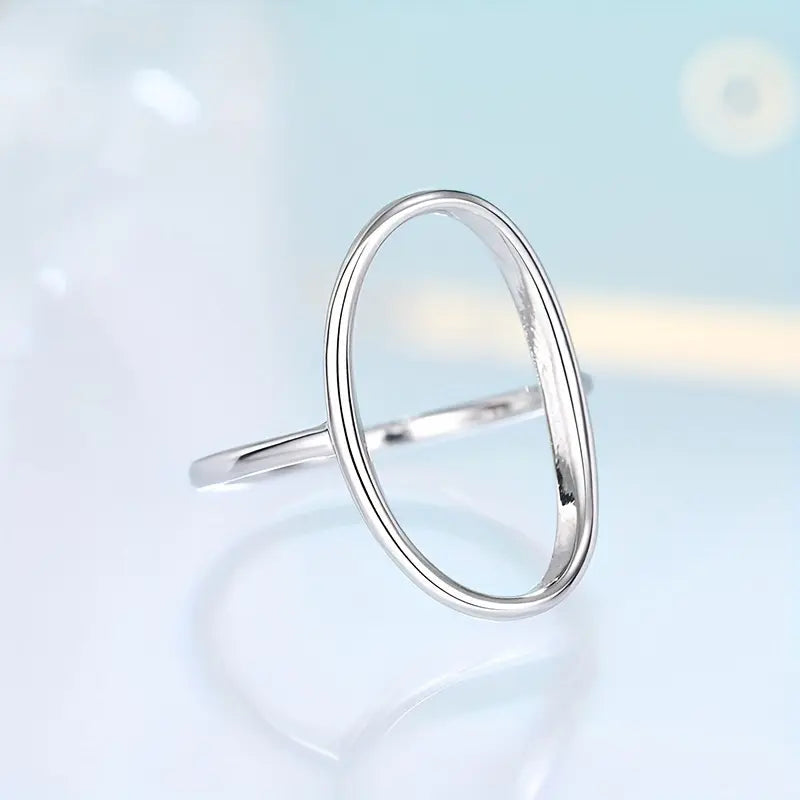 Minimalist Elongated Oval Ring