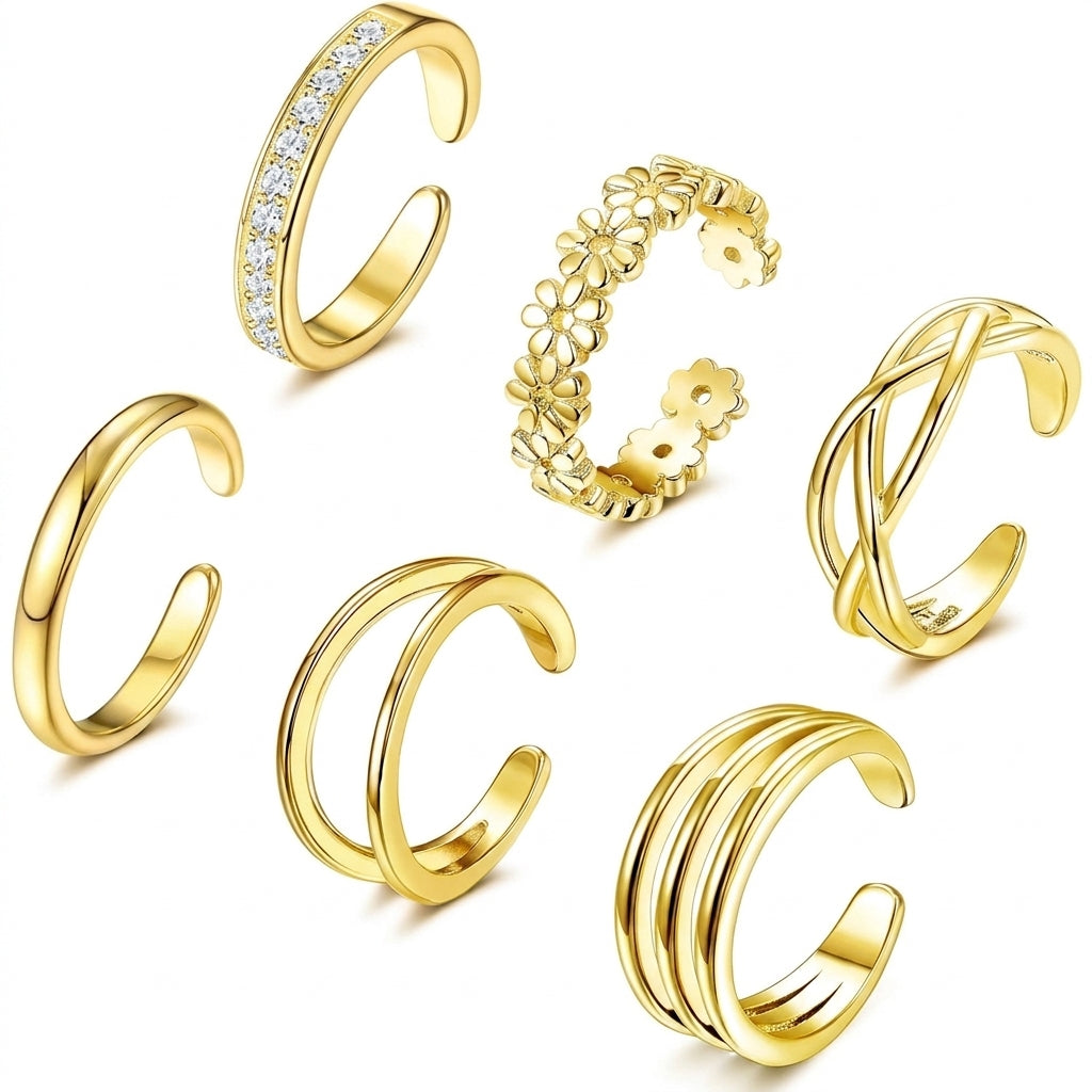 14k 12pc Adjustable Toe Rings