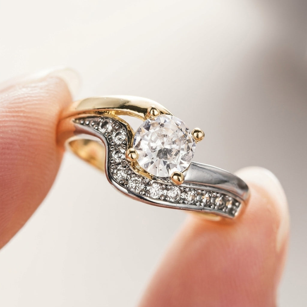 Luxe Pave Wrap Solitaire Ring