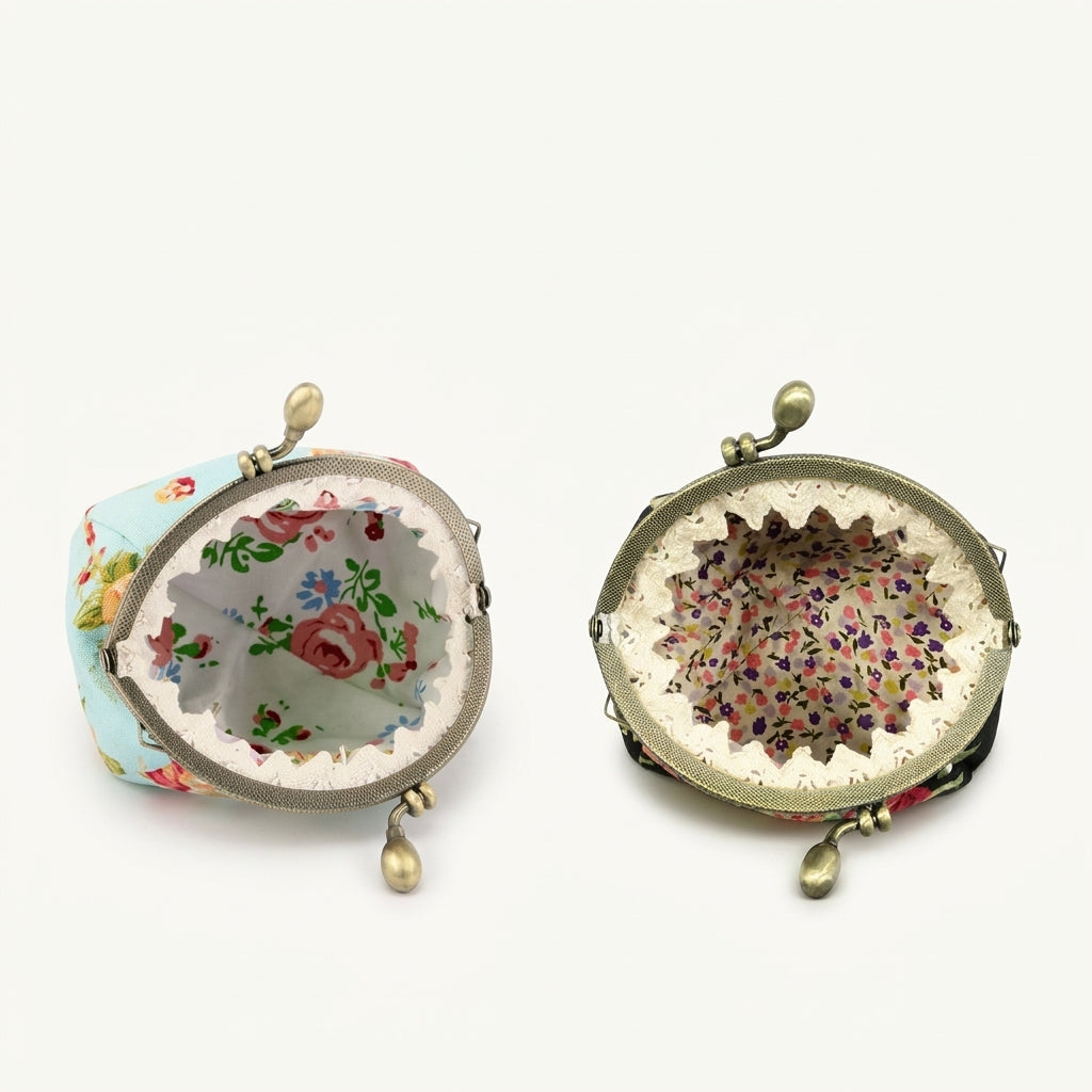 Vintage Floral Kiss Lock Coin Purse