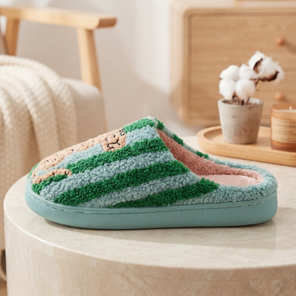 Leopard Cozy Fuzzy House Slippers