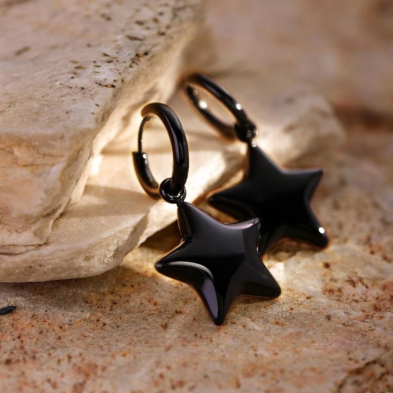 Bubble Star Huggie Hoop Earrings