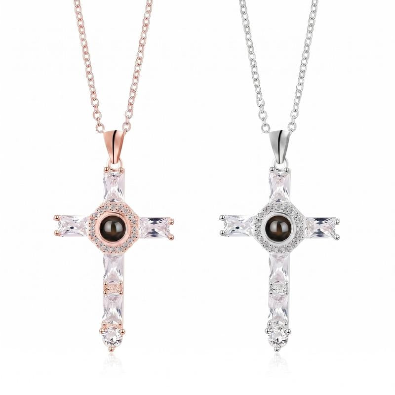 Lord's Prayer Message Cross Necklace