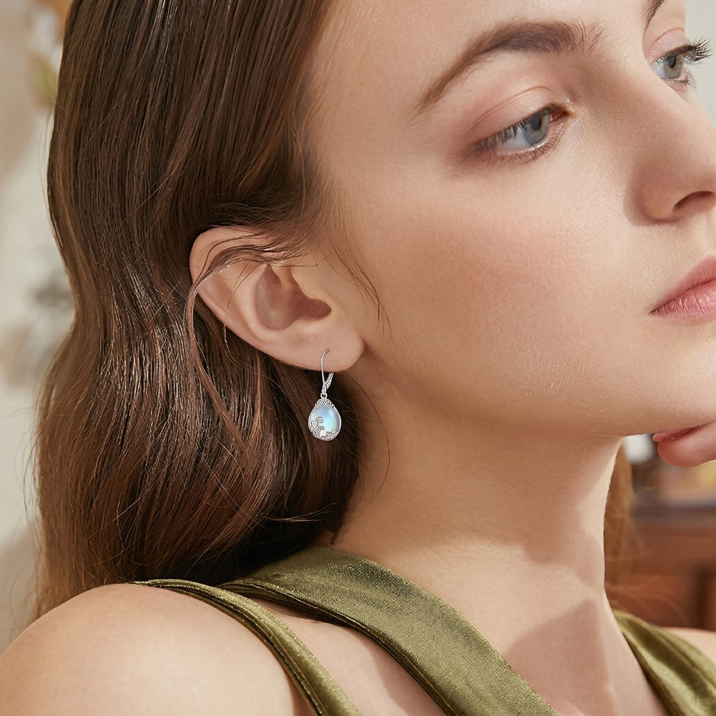 Elegant Moonstone Drop Earrings