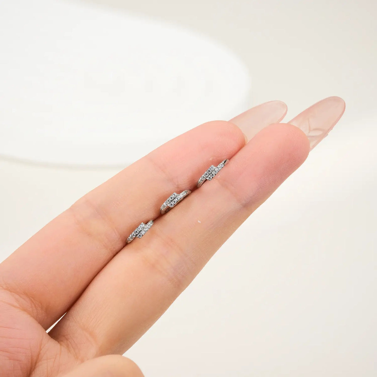 Sparkling Double Row Clicker Nose Ring