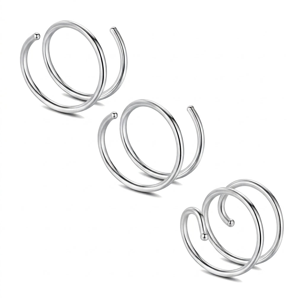 Double Hoop Nose Ring Set