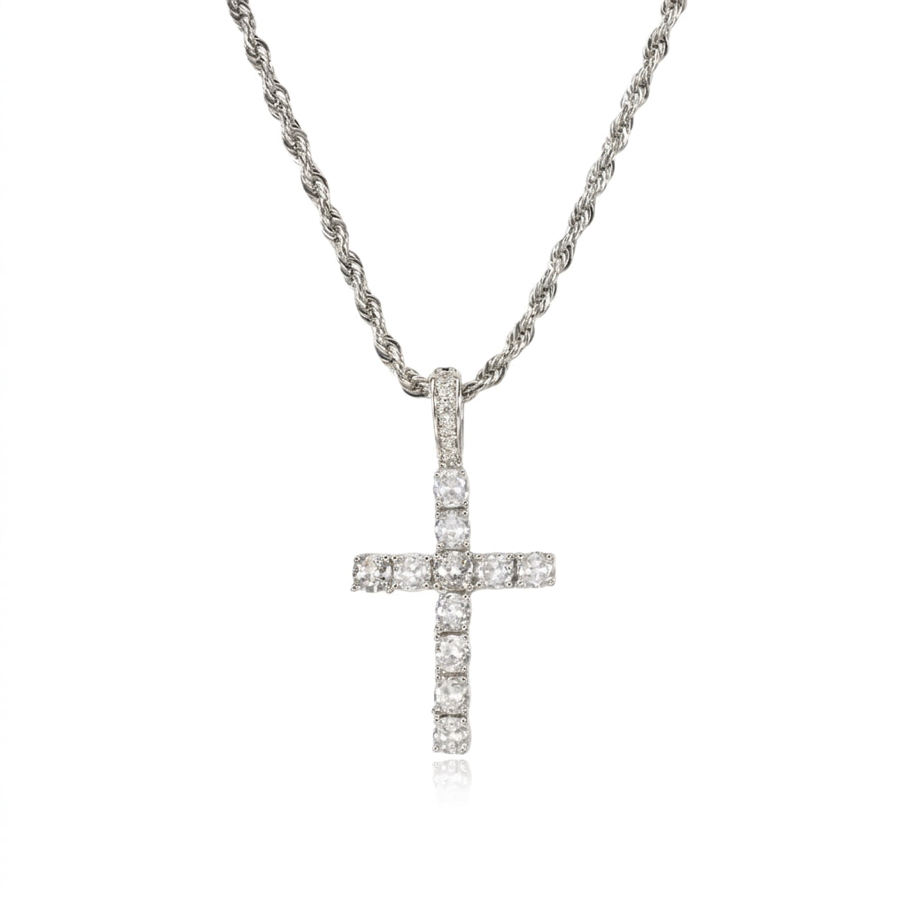 18k Elegant Zircon Cross Necklace