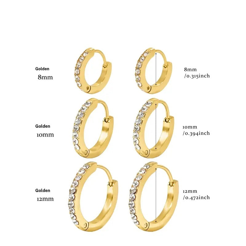 18k Dainty Zircon Hoop Earrings