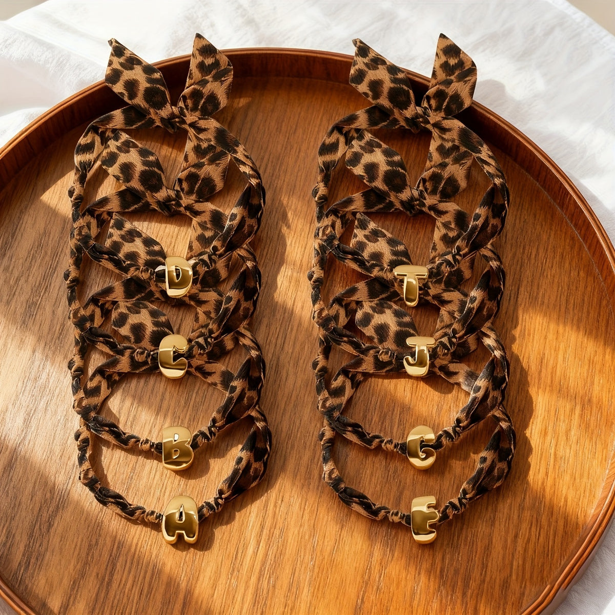 Vintage Leopard Print Initial Necklace