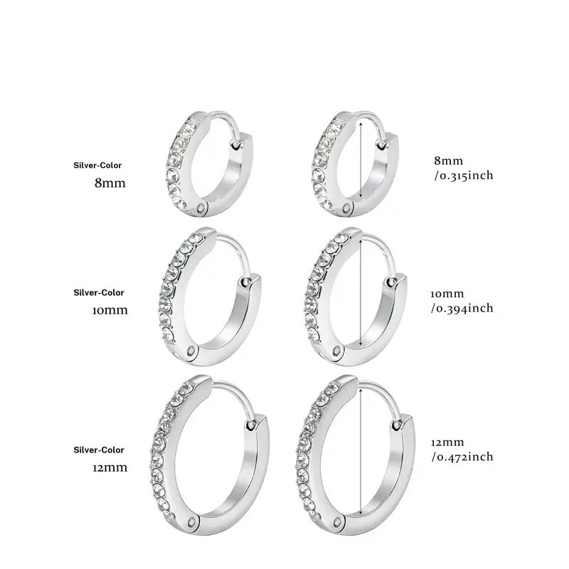 18k Dainty Zircon Hoop Earrings