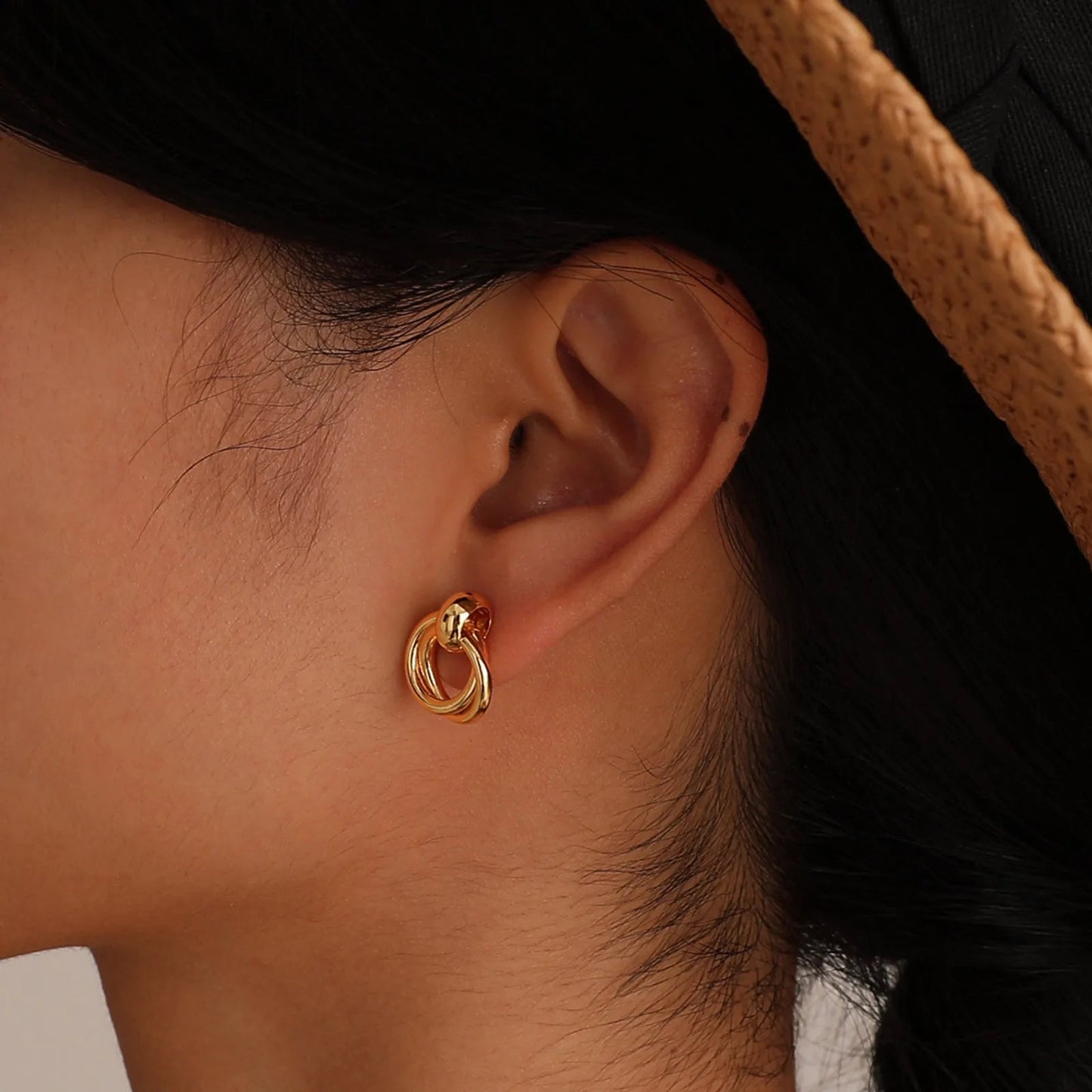 14k Dainty Dual Hoop Earrings - Veinci