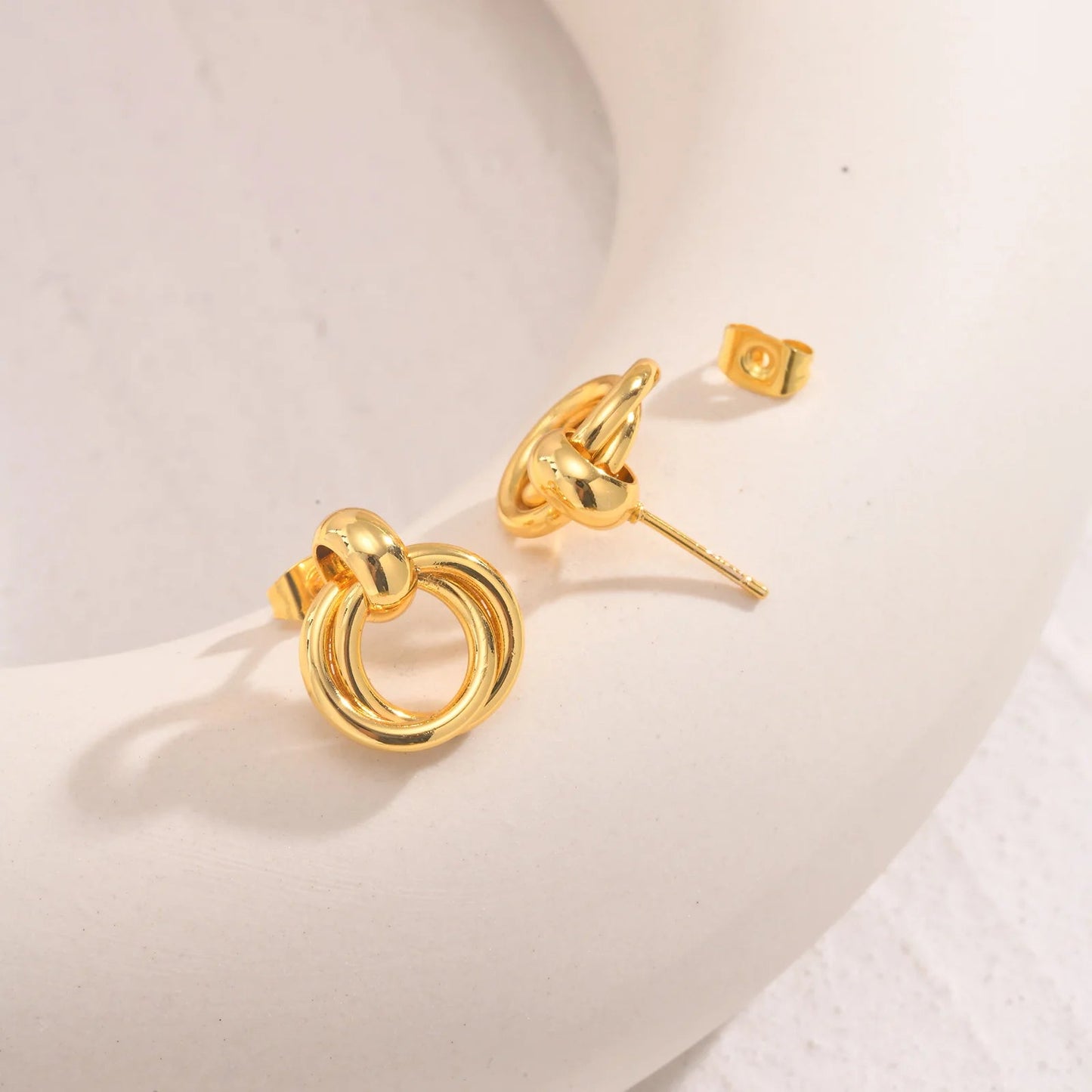 14k Dainty Dual Hoop Earrings - Veinci