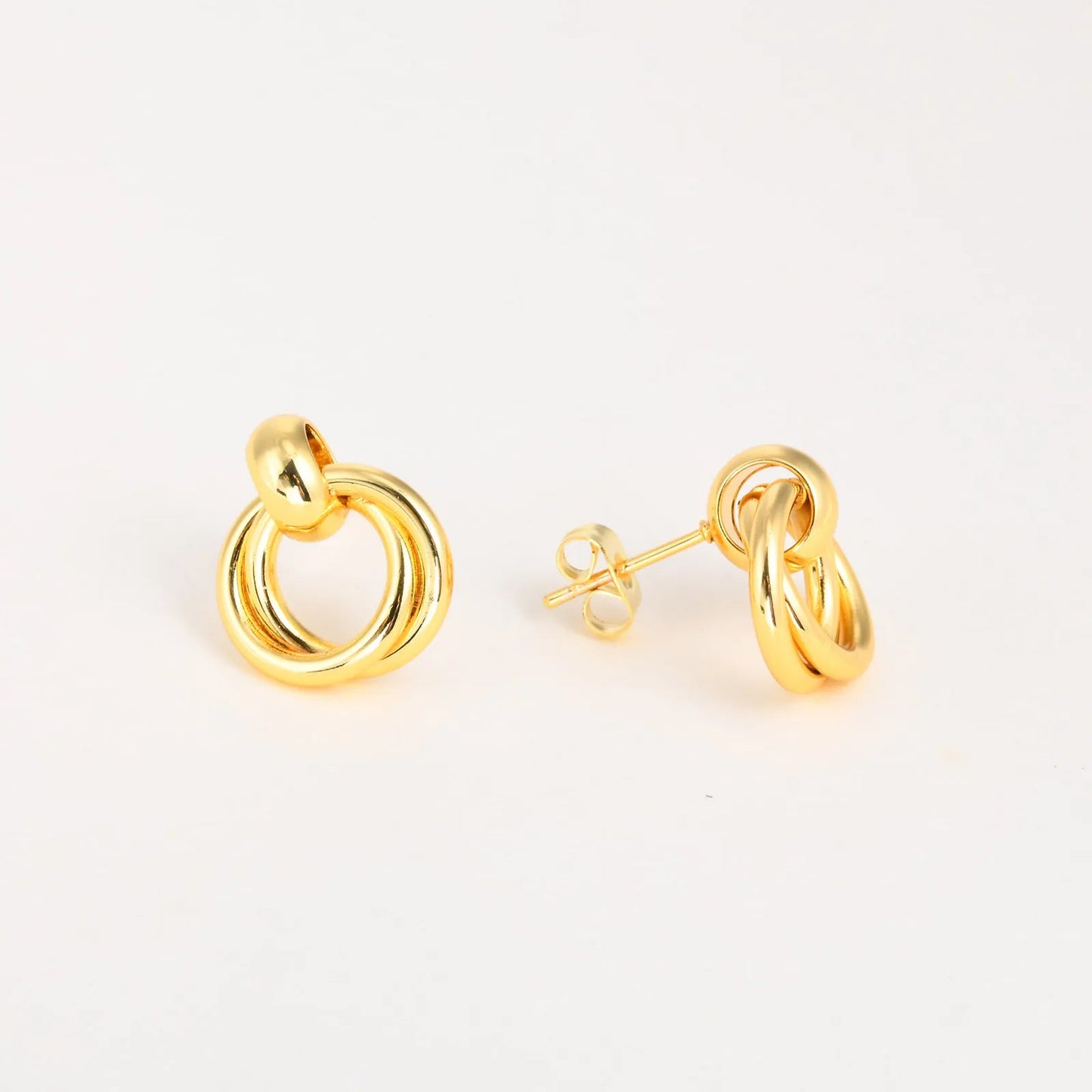 14k Dainty Dual Hoop Earrings - Veinci