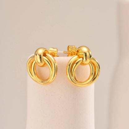 14k Dainty Dual Hoop Earrings - Veinci