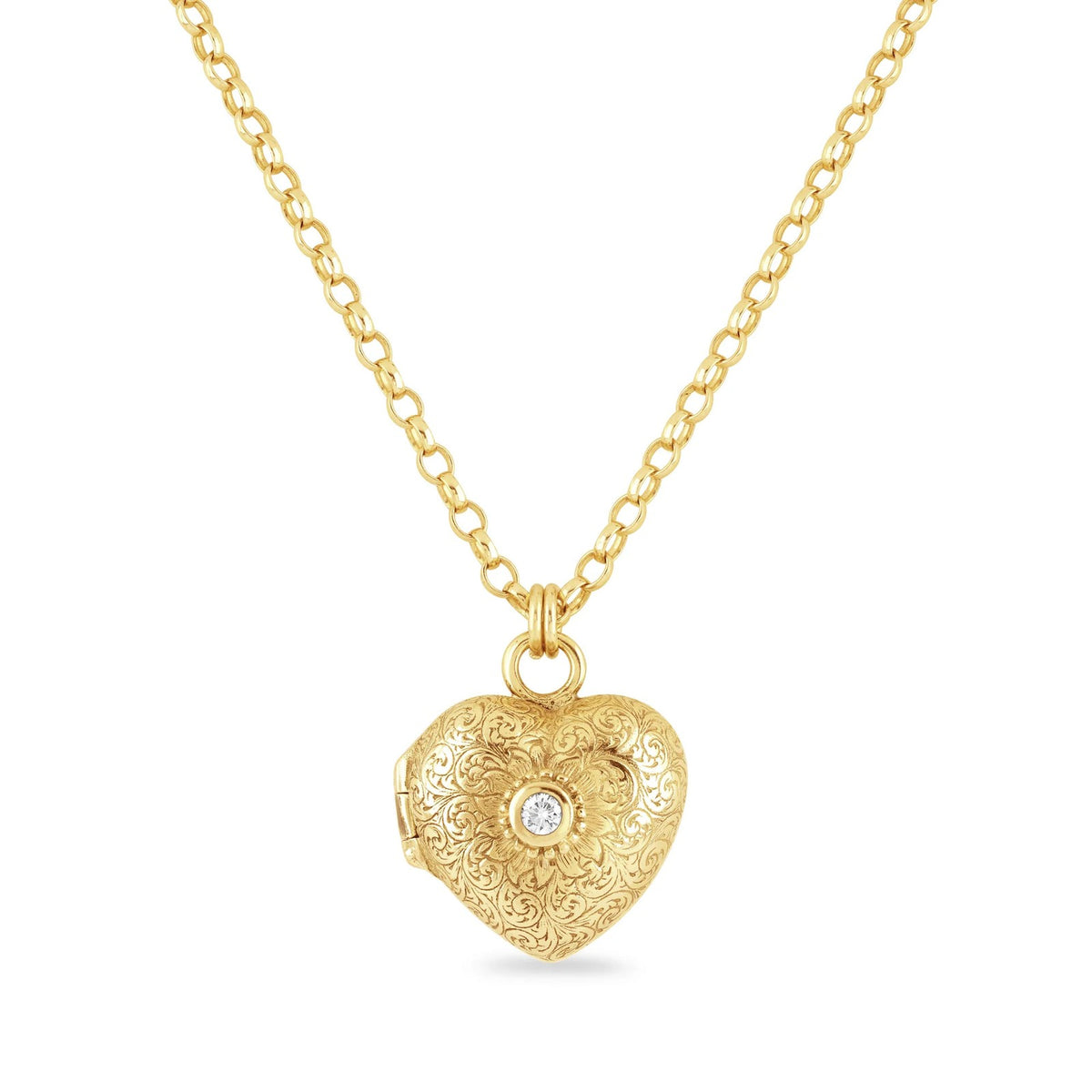 3pc Dainty Engraved Heart Locket Necklace Set