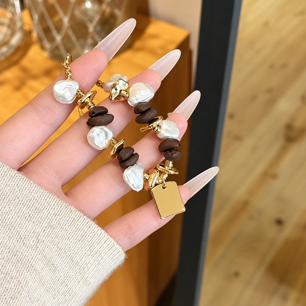 Vintage Baroque Pearl Coffee Bean Bracelet