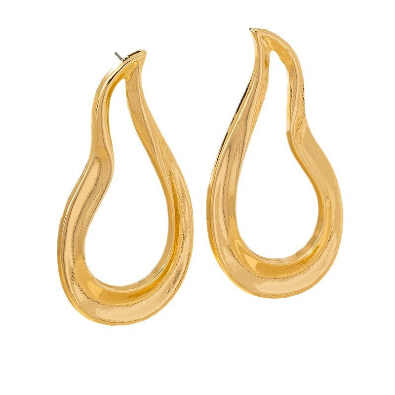 Classy Molten Teardrop Hoop Earrings