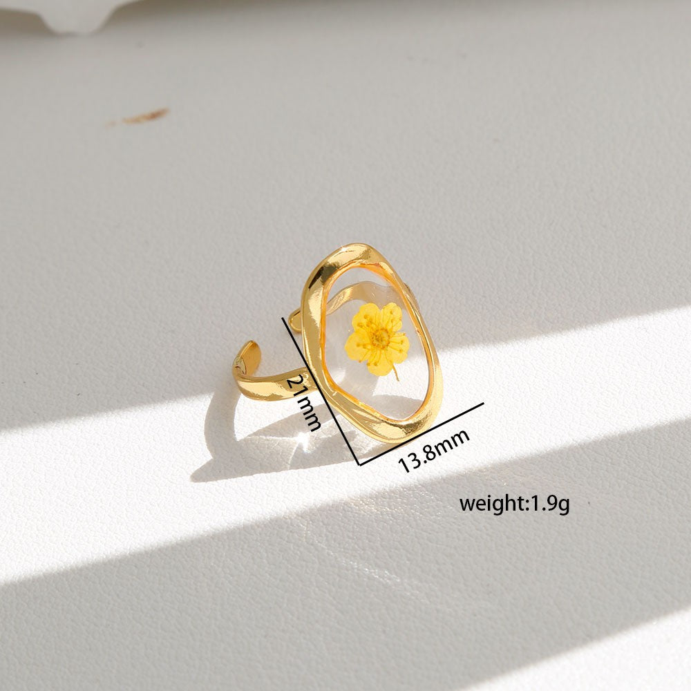 Romantic Pressed Flower Resin Ring
