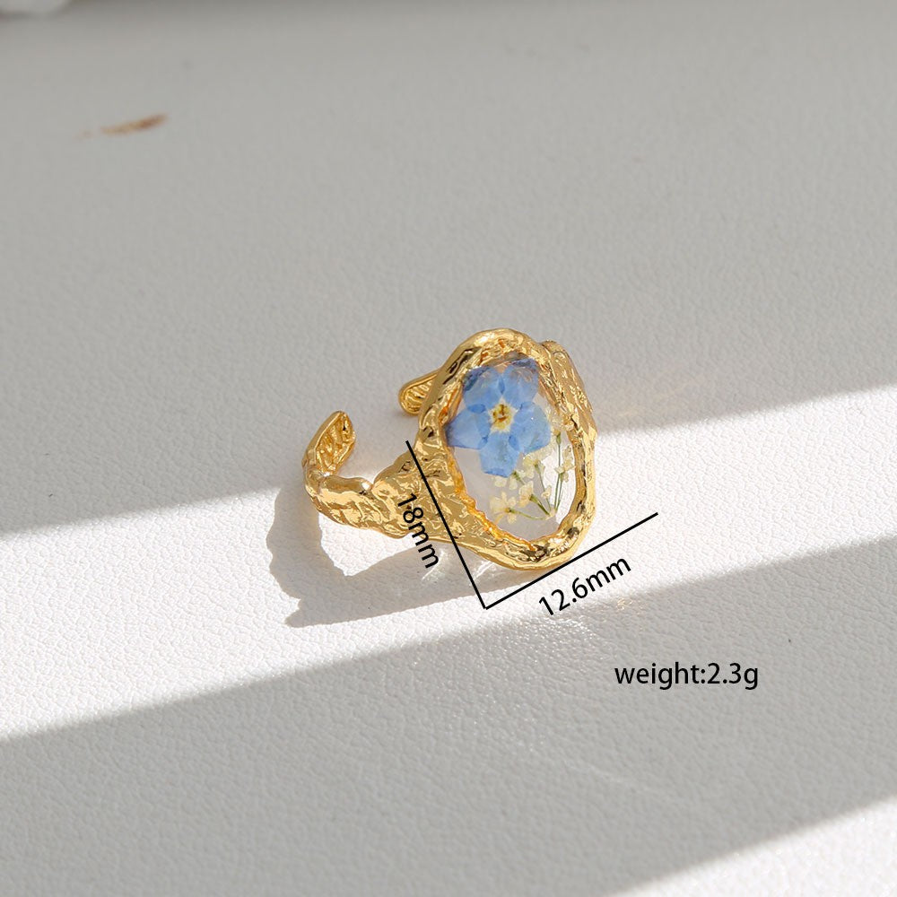 Romantic Pressed Flower Resin Ring