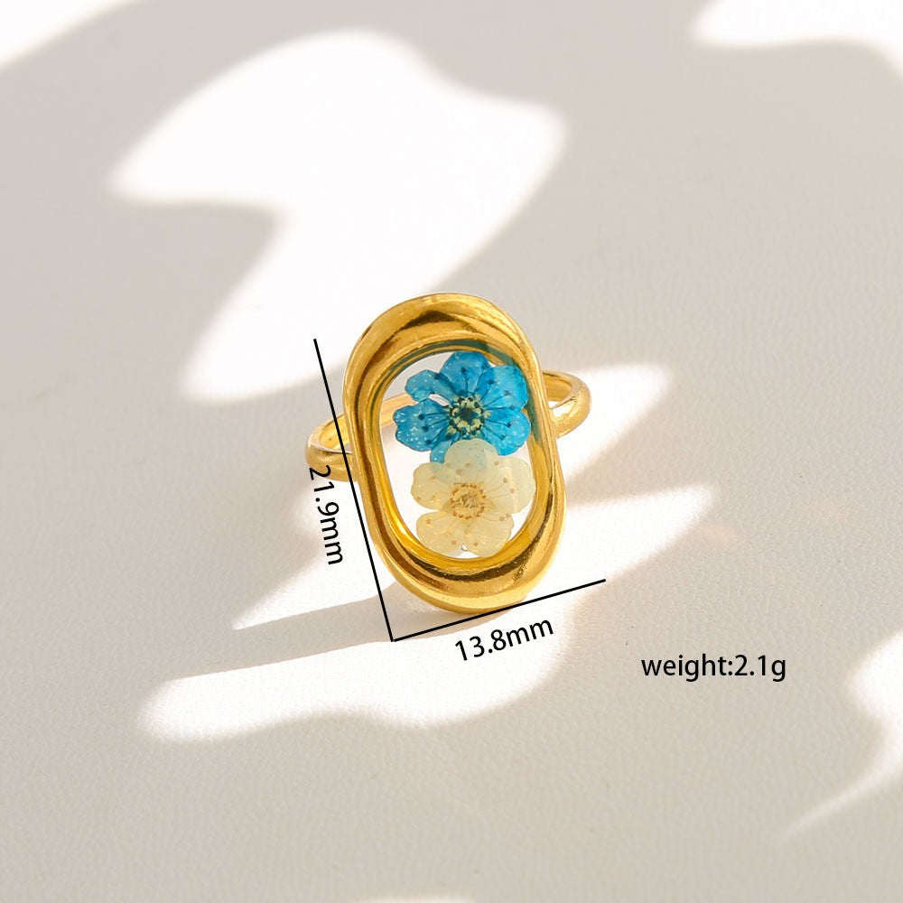 Romantic Pressed Flower Resin Ring