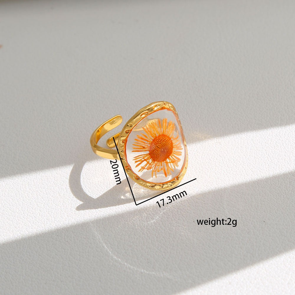 Romantic Pressed Flower Resin Ring