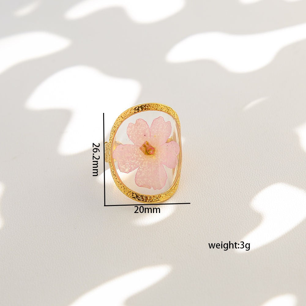 Romantic Pressed Flower Resin Ring