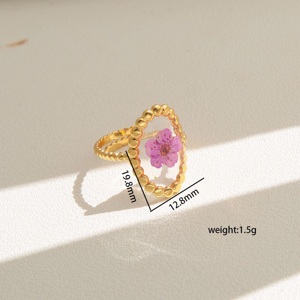 Romantic Pressed Flower Resin Ring
