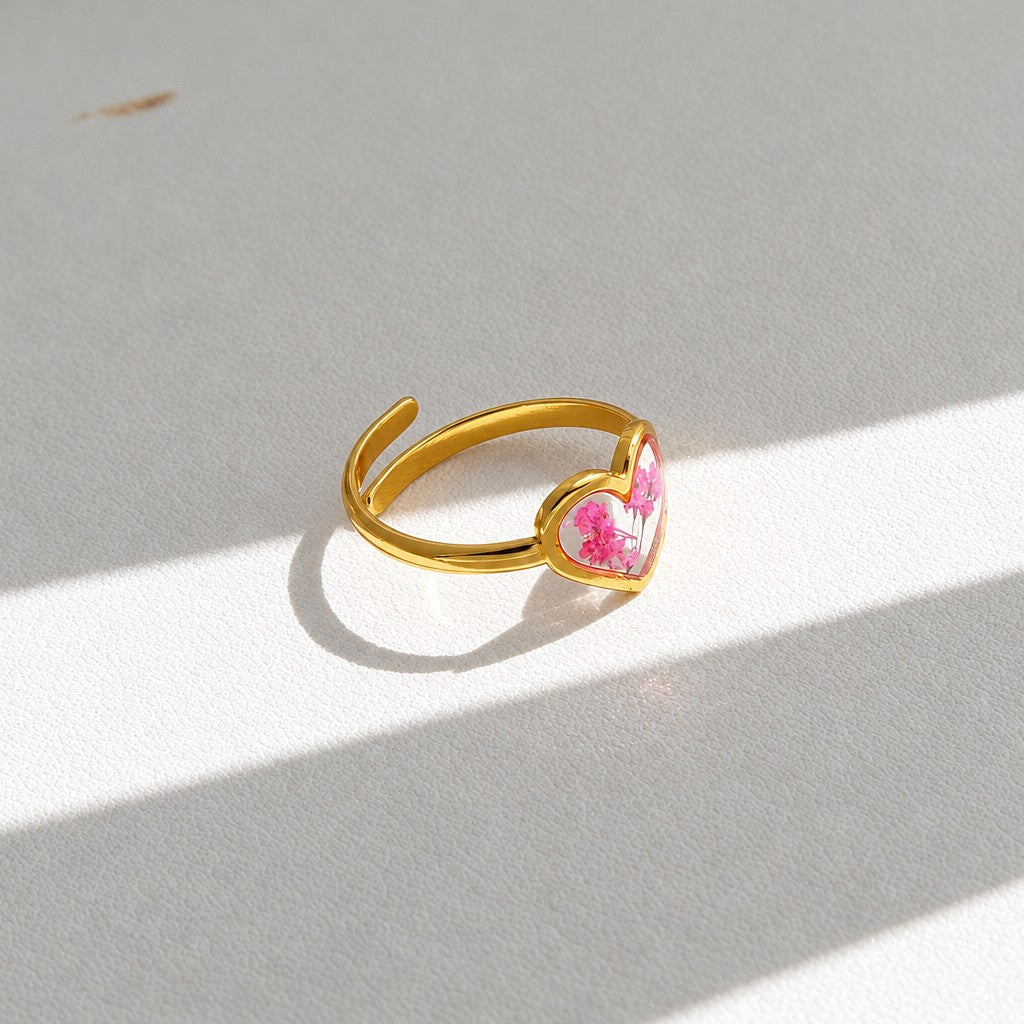 Romantic Pressed Flower Resin Ring