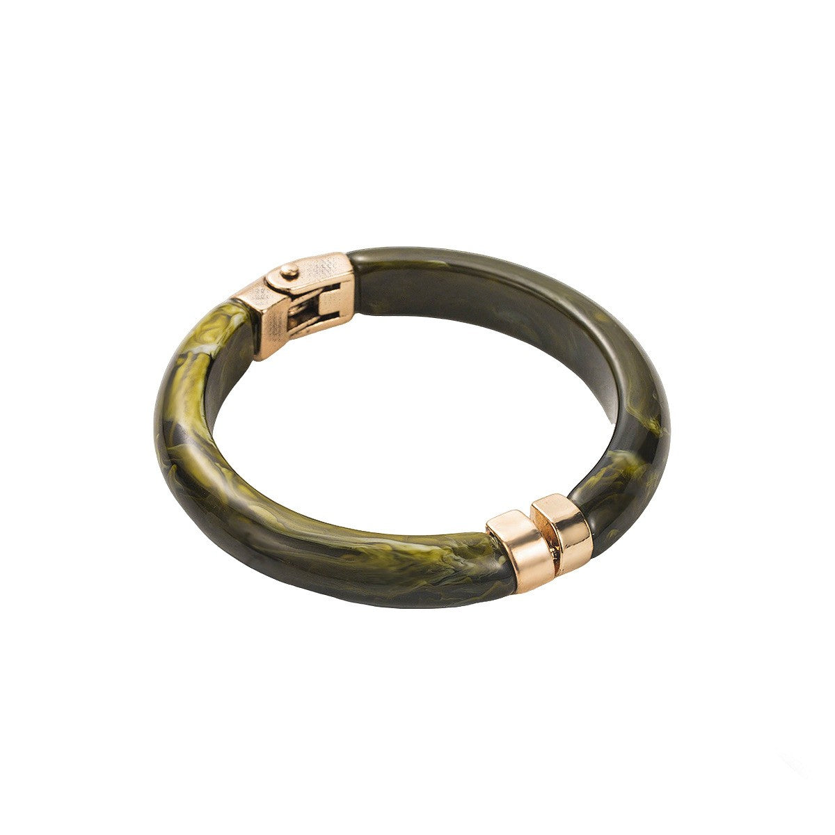 Classy Marbled Resin Hinged Bangle