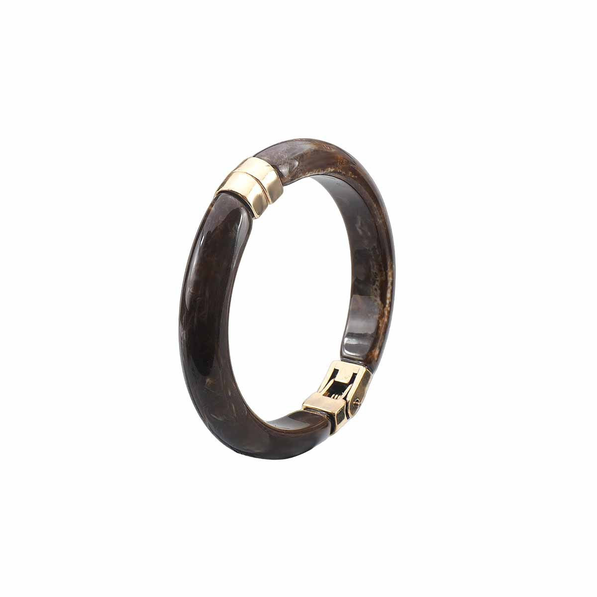 Classy Marbled Resin Hinged Bangle