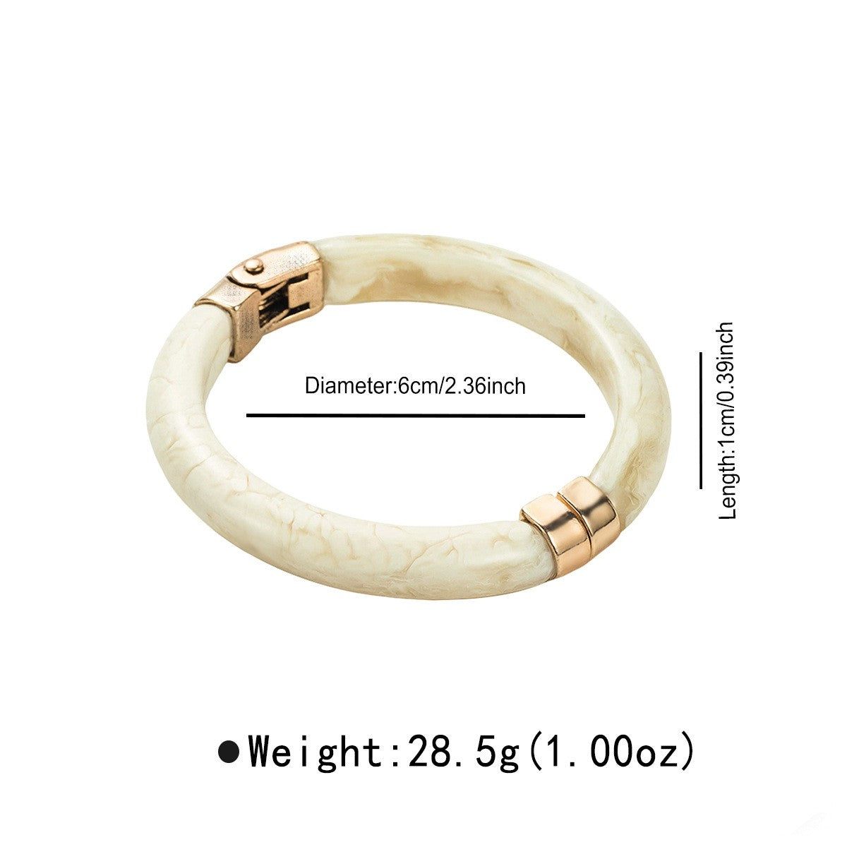 Classy Marbled Resin Hinged Bangle