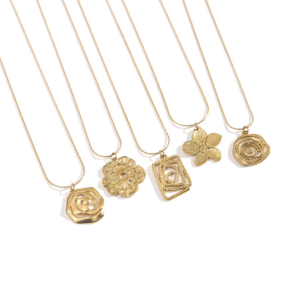 Classy French Floral Pendant Necklace