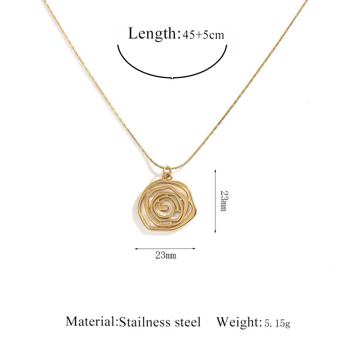 Classy French Floral Pendant Necklace