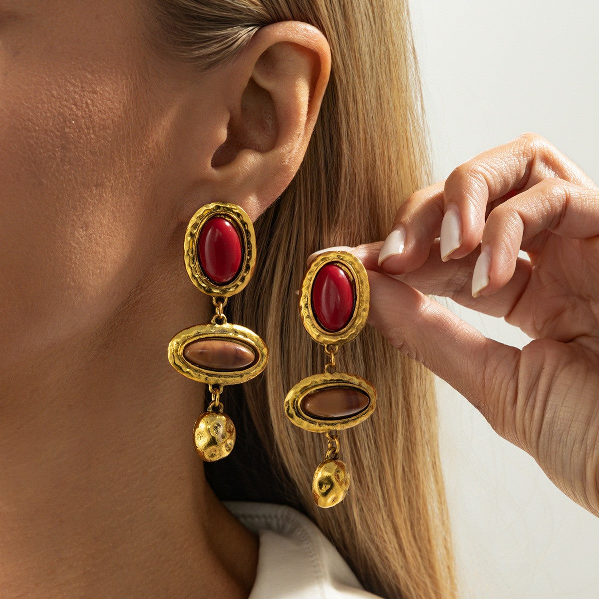 Boho Geometric Resin Dangle Earrings