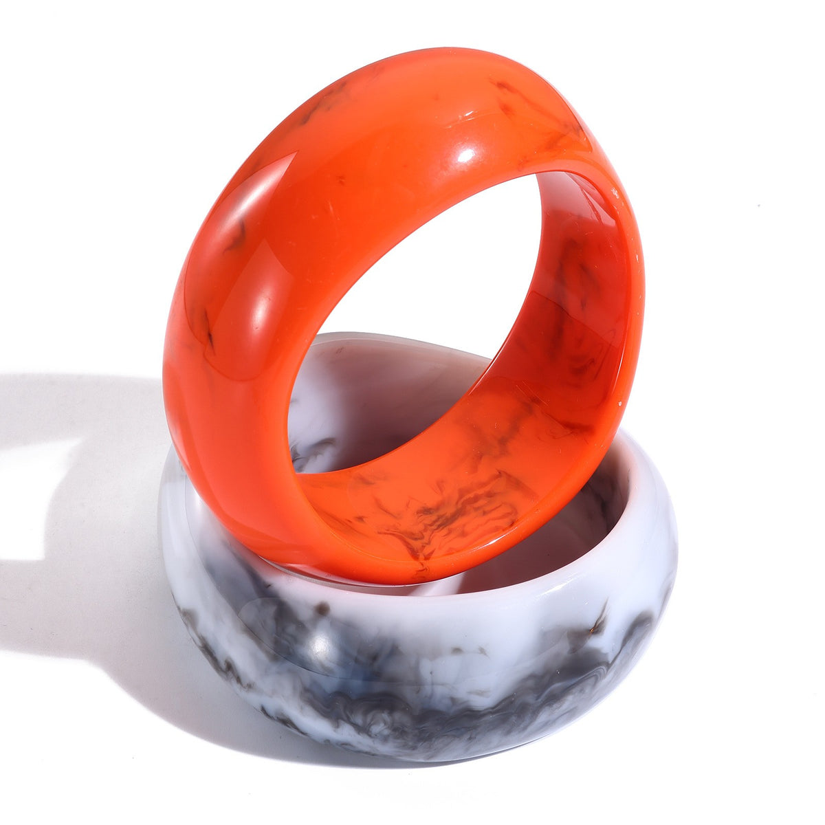 Classy Marbled Resin Bangle Set