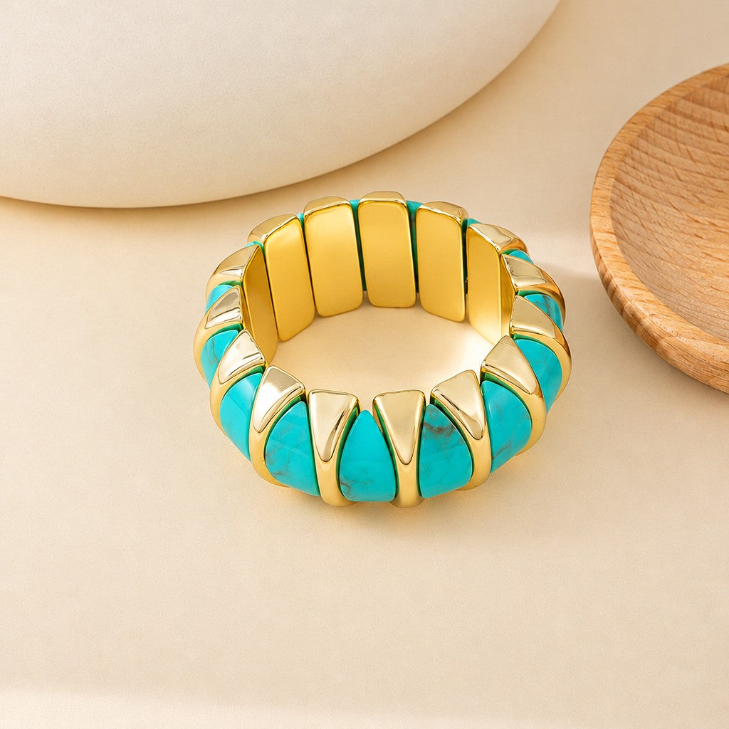 Classy Geometric Acrylic Stretch Bracelet