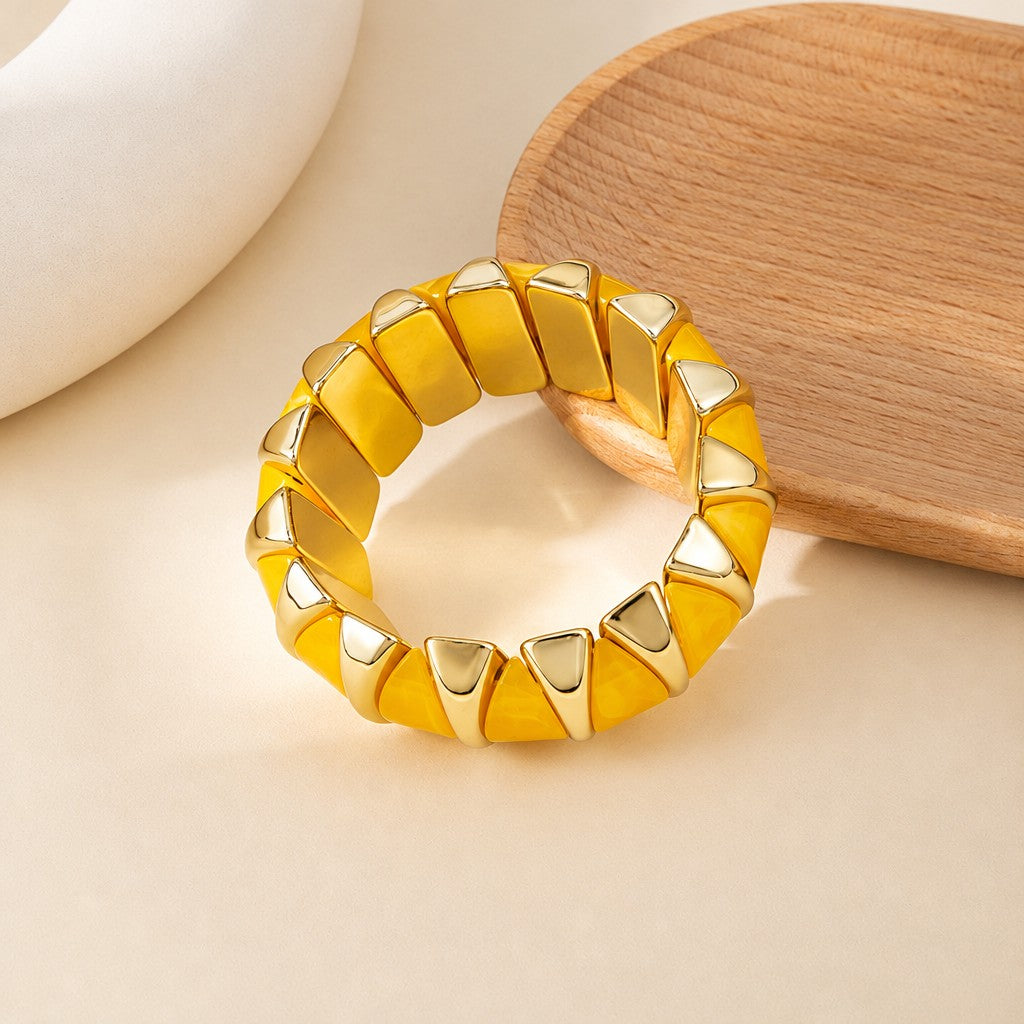 Classy Geometric Acrylic Stretch Bracelet