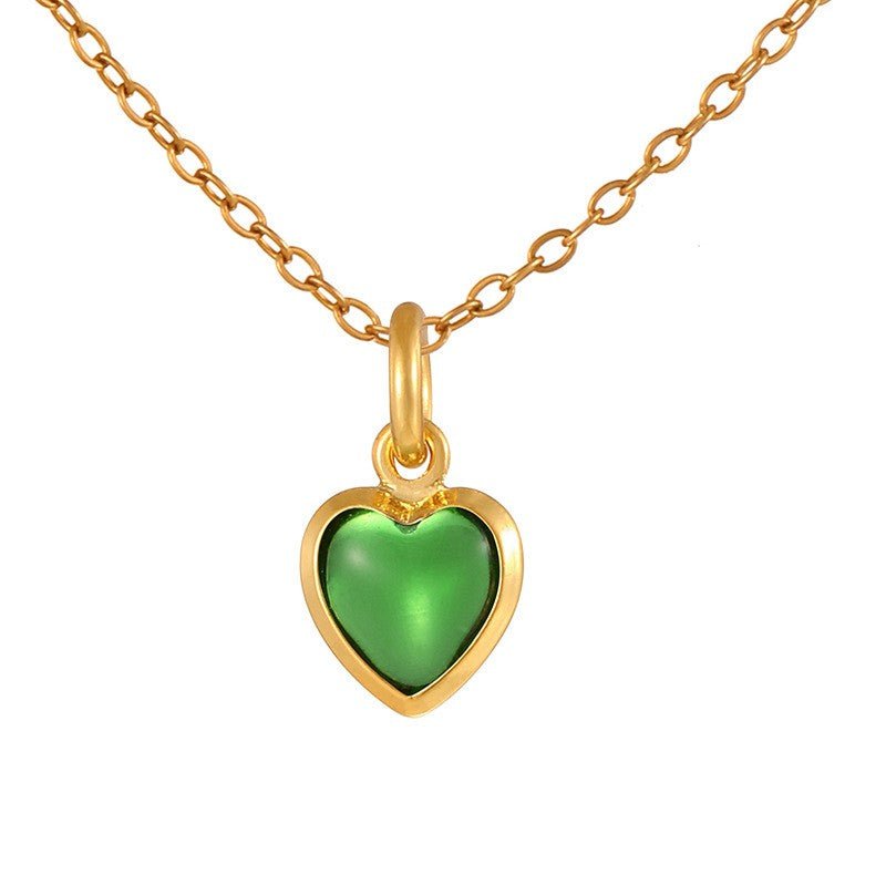 Dainty Rainbow Heart Choker Necklace
