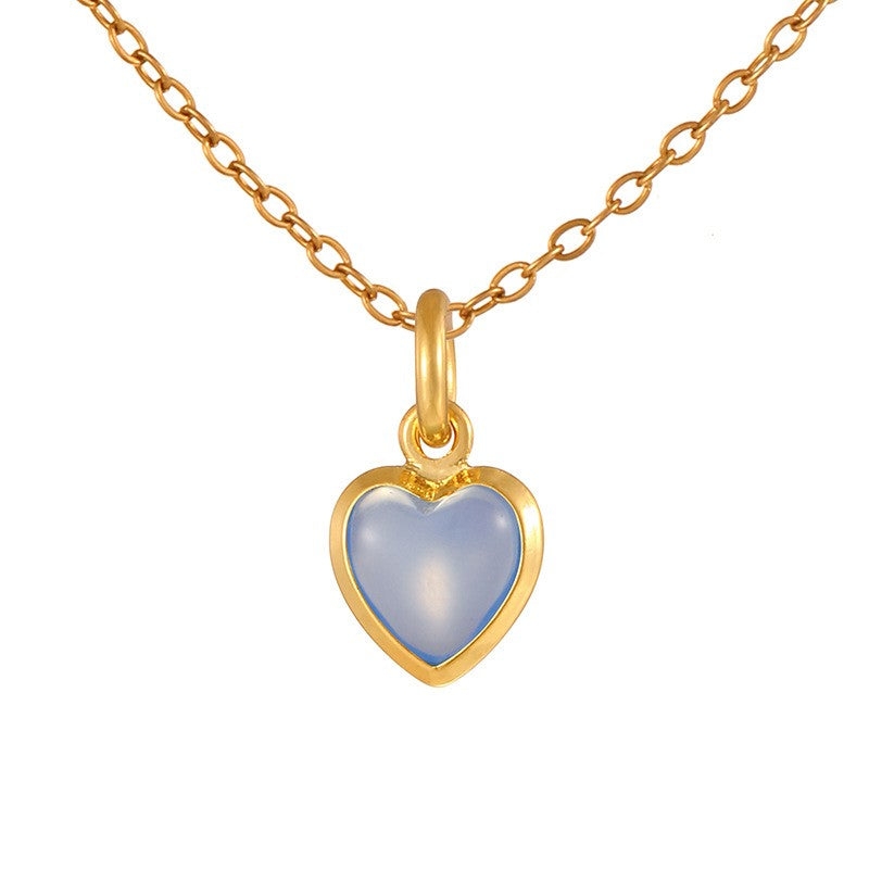 Dainty Rainbow Heart Choker Necklace
