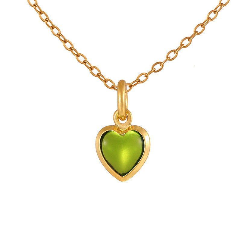 Dainty Rainbow Heart Choker Necklace