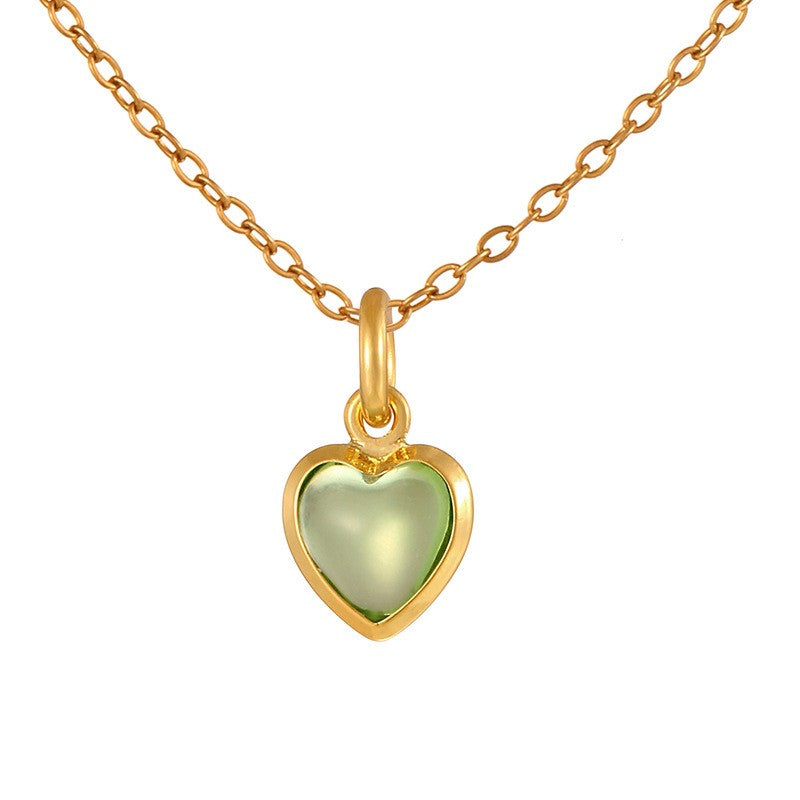 Dainty Rainbow Heart Choker Necklace